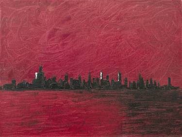 Original Abstract Cities Painting by Jesse Colton
