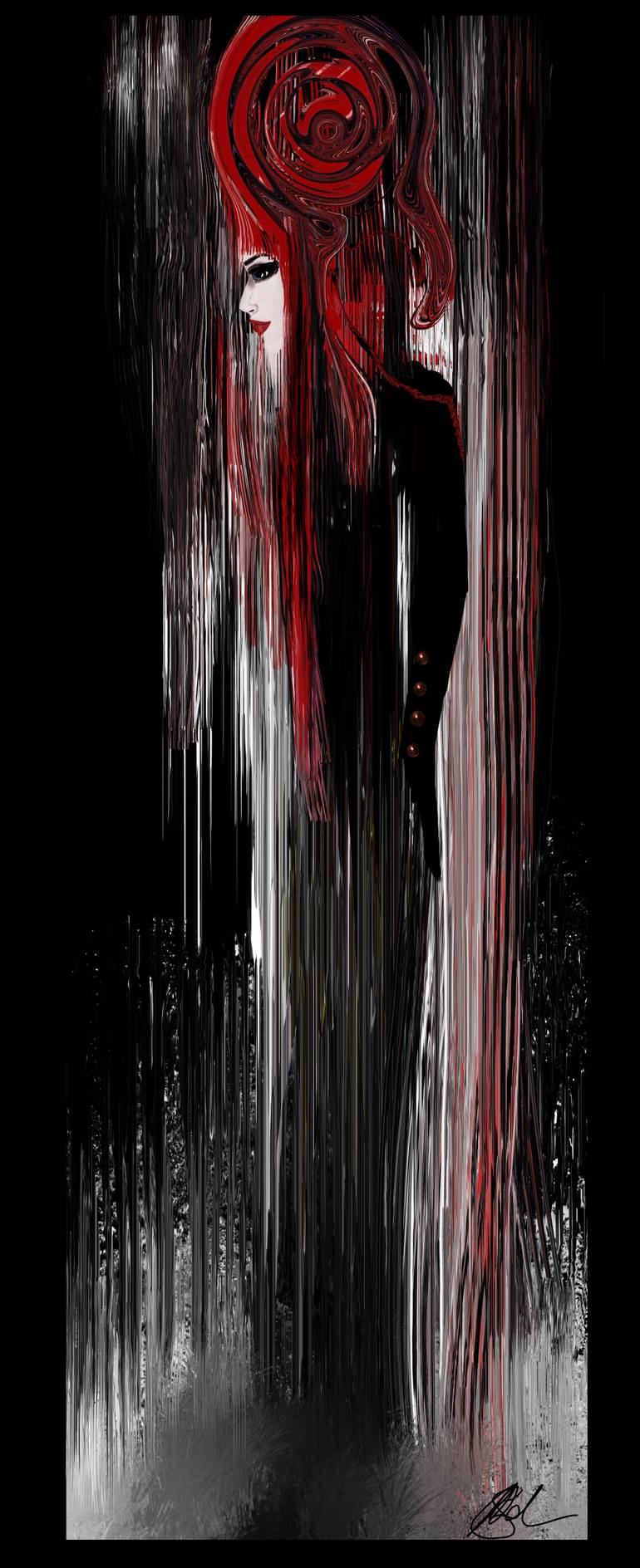 Original Abstract Expressionism Women Drawing by Sal Parker