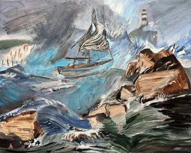 Original Contemporary Boat Painting by Frank Creber