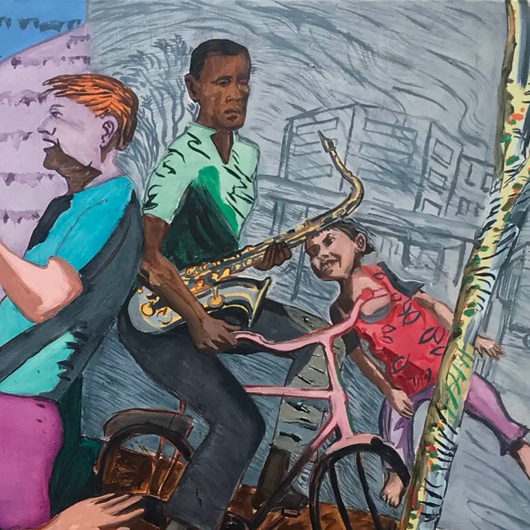 Original Figurative People Painting by Frank Creber