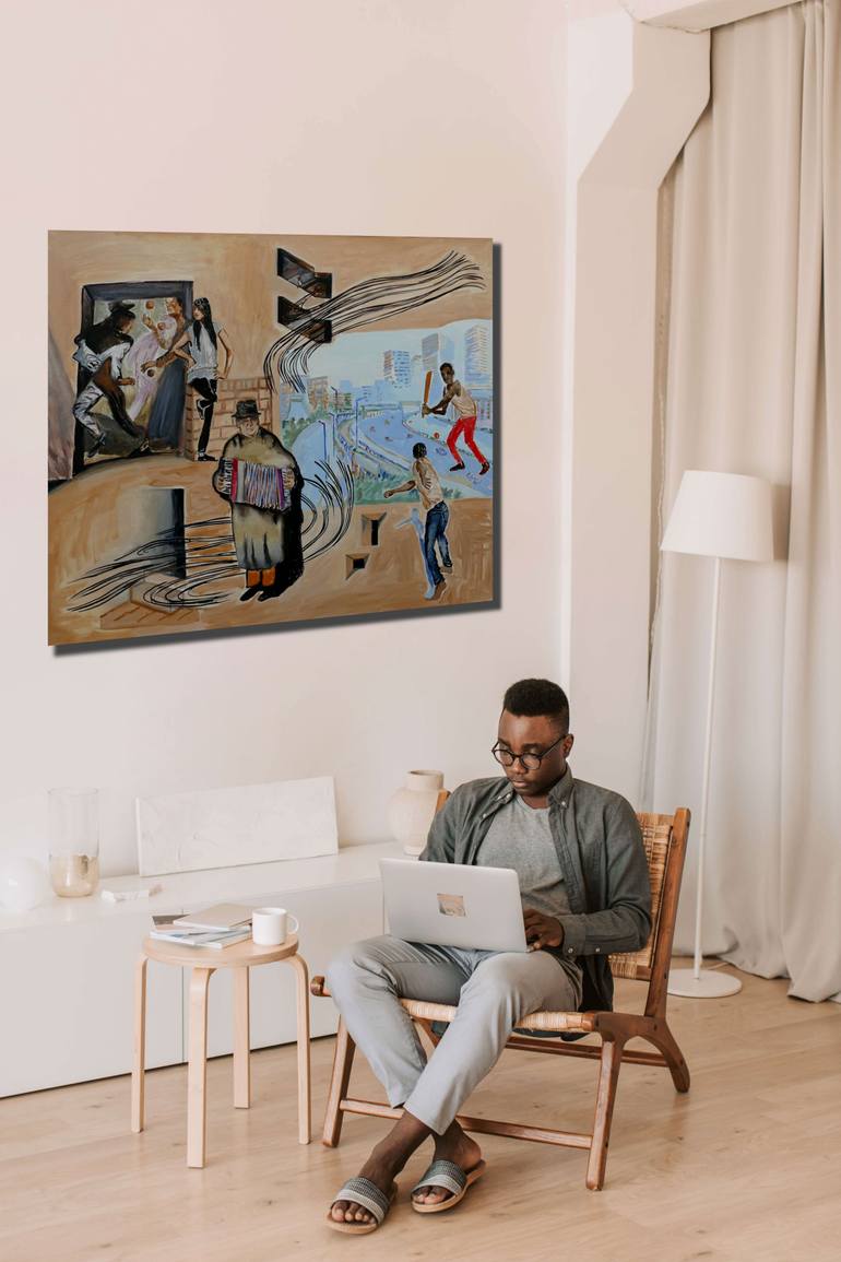 Original Figurative People Painting by Frank Creber