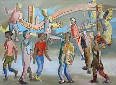 Original Figurative People Paintings by Frank Creber