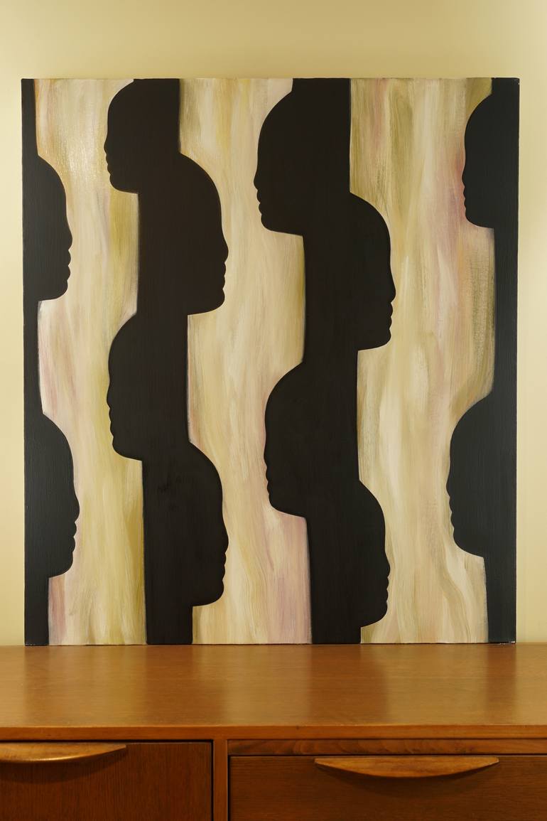Original Expressionism People Painting by Robin Woodsome