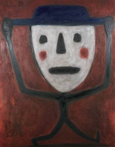 Saatchi Art Artist Robin Woodsome; Paintings, “Walking Figure with Blue Hat” #art