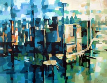 Original Abstract Cities Paintings by Aleksandr Ilichev