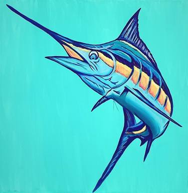 Print of Art Deco Fish Paintings by Karim Aboud