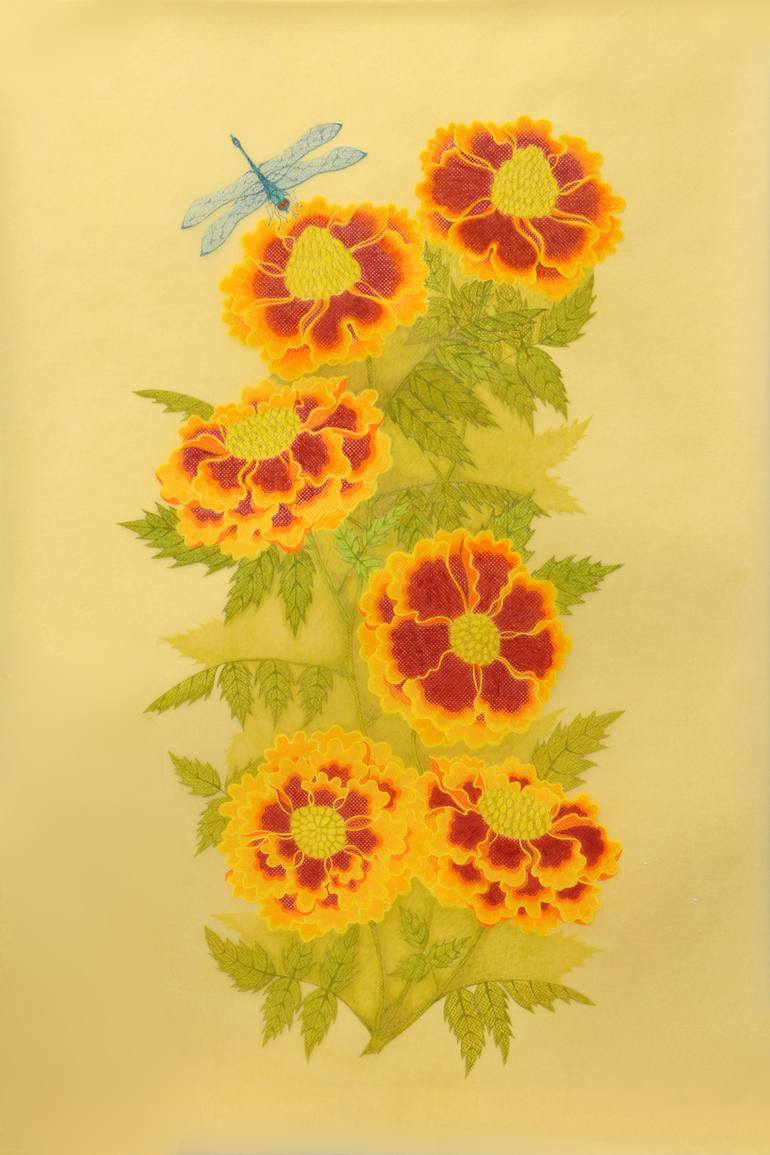 Marigold Drawing By Afzal Nusker Saatchi Art