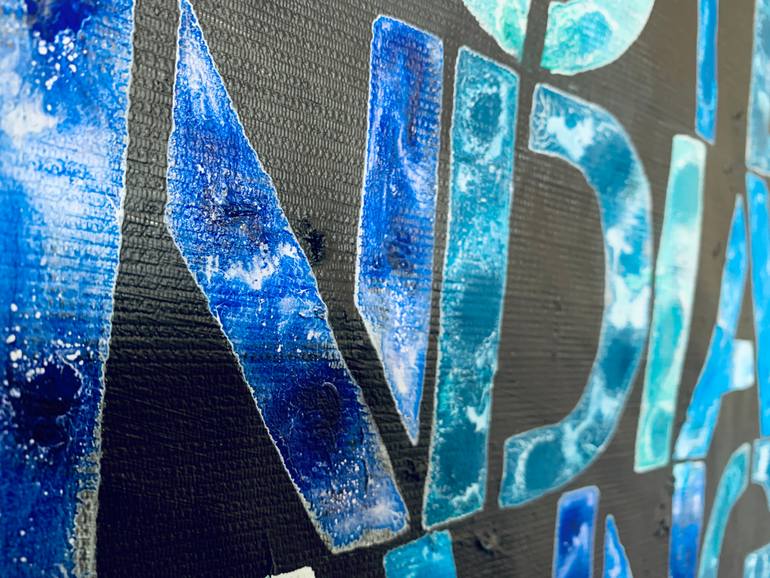 Original Abstract Typography Painting by Anita Kaufmann