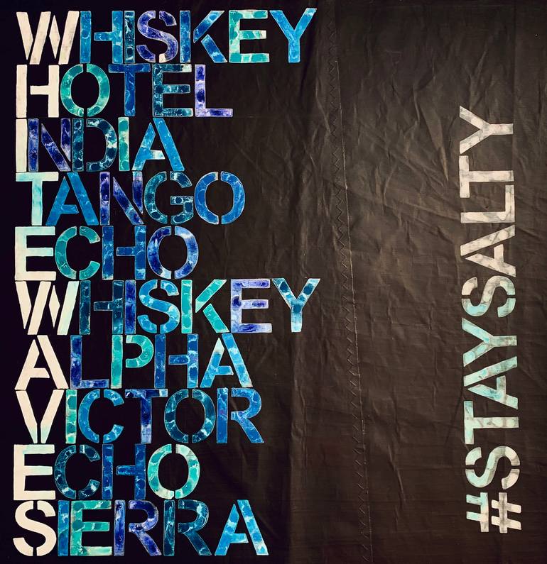 Original Abstract Typography Painting by Anita Kaufmann