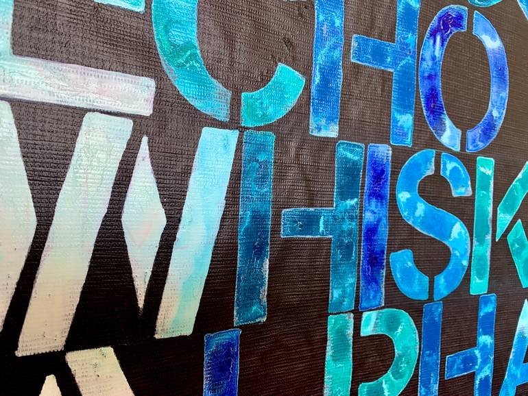 Original Abstract Typography Painting by Anita Kaufmann