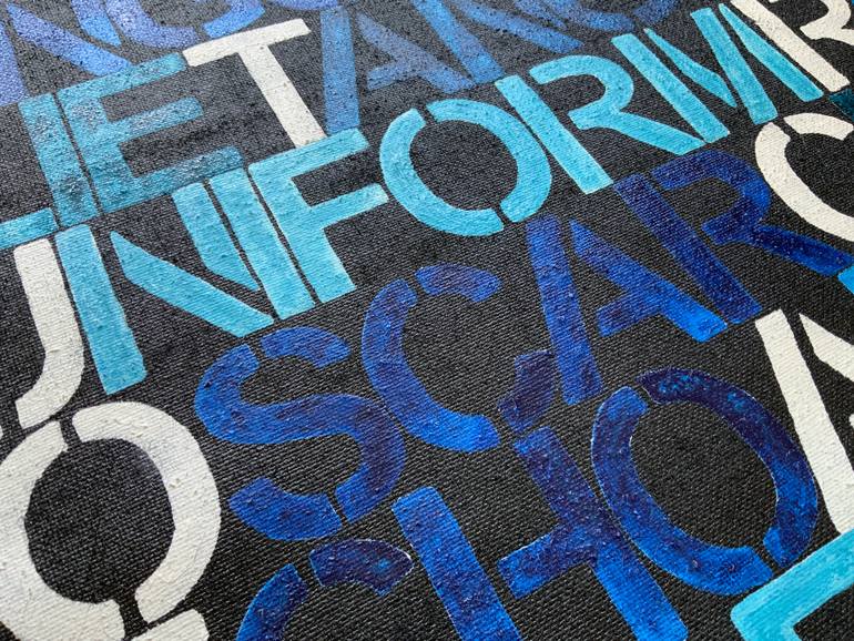 Original Abstract Typography Painting by Anita Kaufmann