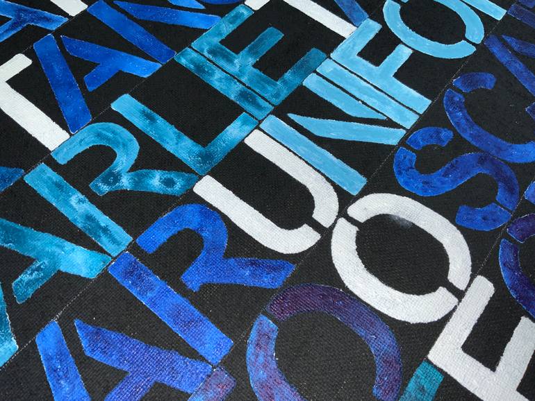 Original Abstract Typography Painting by Anita Kaufmann