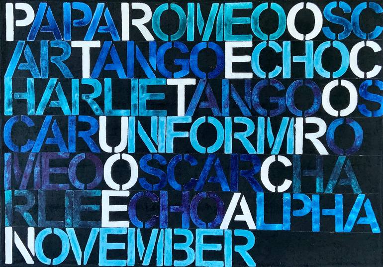 Original Abstract Typography Painting by Anita Kaufmann