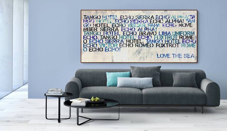 Original Abstract Typography Painting by Anita Kaufmann