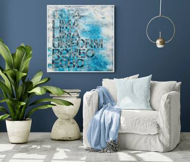 Original Abstract Typography Painting by Anita Kaufmann