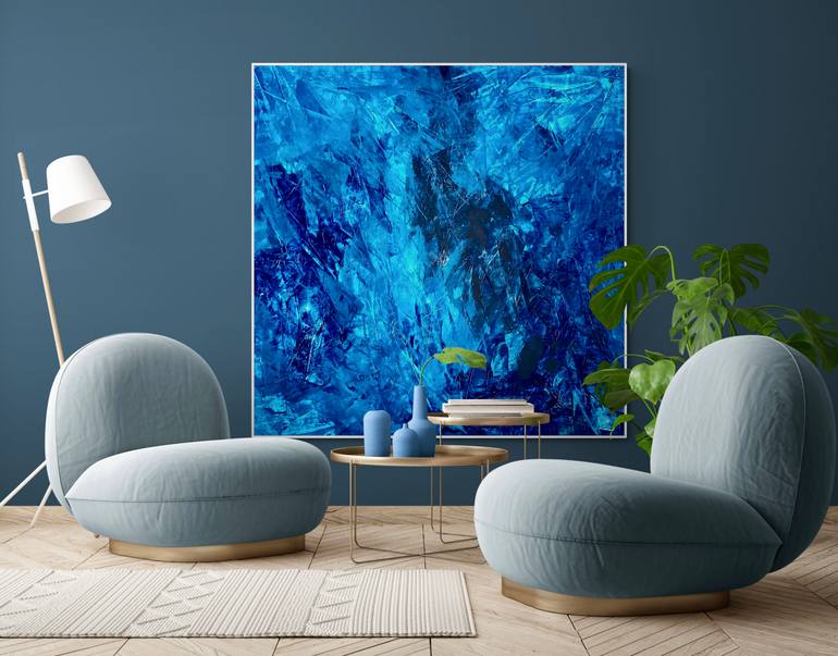 Beyond the sea no. 2124 large blue abstract Original Painting by anita kaufmann