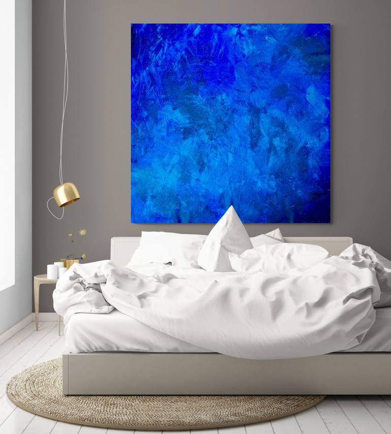 Beyond the sea no. 3724 large blue abstract Original Painting by anita kaufmann