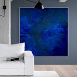 Beyond the sea no. 1424a large blue abstract by Anita Kaufmann