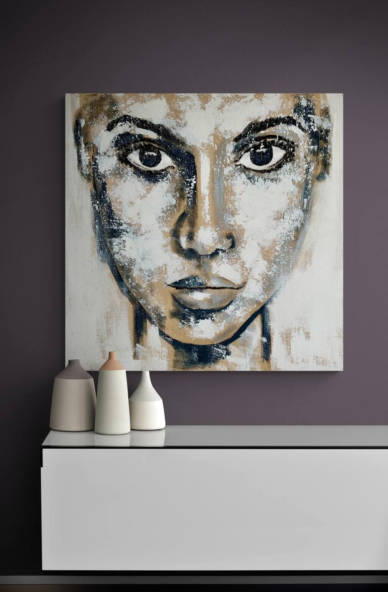 Original Modernism People Painting by Anita Kaufmann