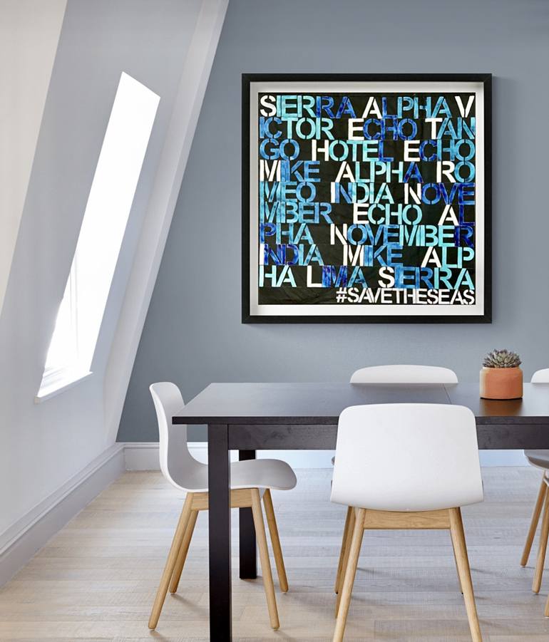 Original Abstract Typography Painting by Anita Kaufmann