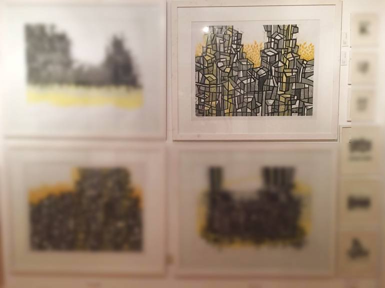 Original Cubism Cities Printmaking by amani moussa