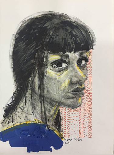 Print of Expressionism Portrait Drawings by amani moussa