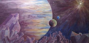 Original Conceptual Outer Space Paintings by Len Sodenkamp