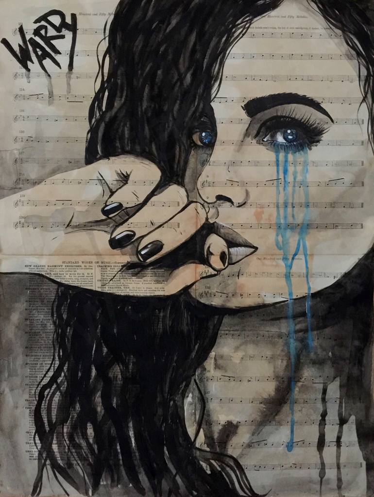 Original Figurative Women Painting by Phillip Ward - Aka - Wardy
