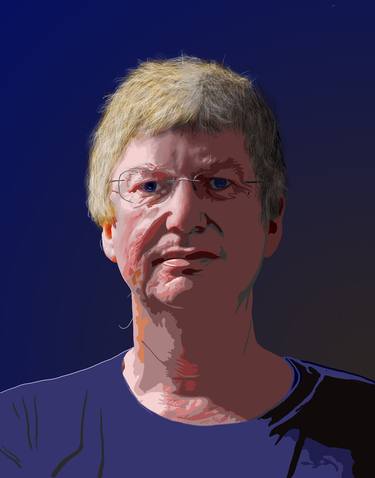 Saatchi Art Artist Chris Mundy; Mixed Media, “Self-portrait in Blue” #art