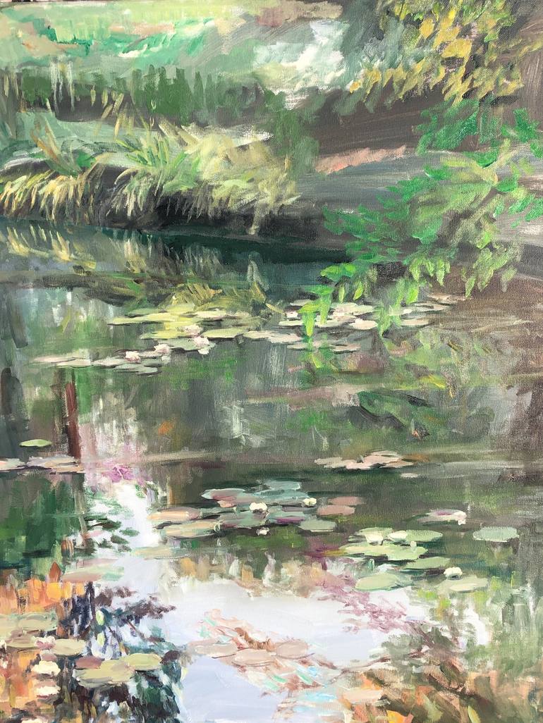 Original Impressionism Garden Painting by Arun Prem