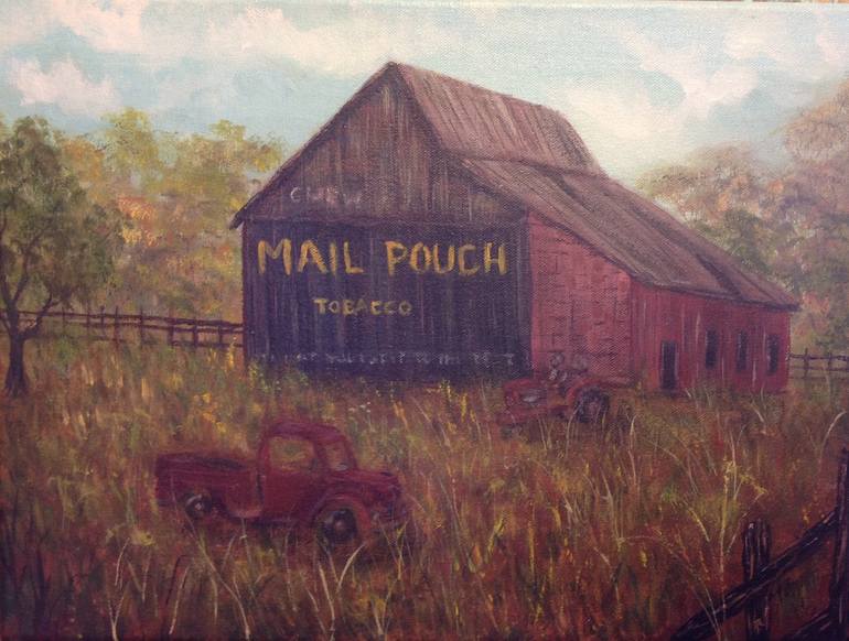 Mail Pouch Barn With Truck And Tractor Painting By Tommie