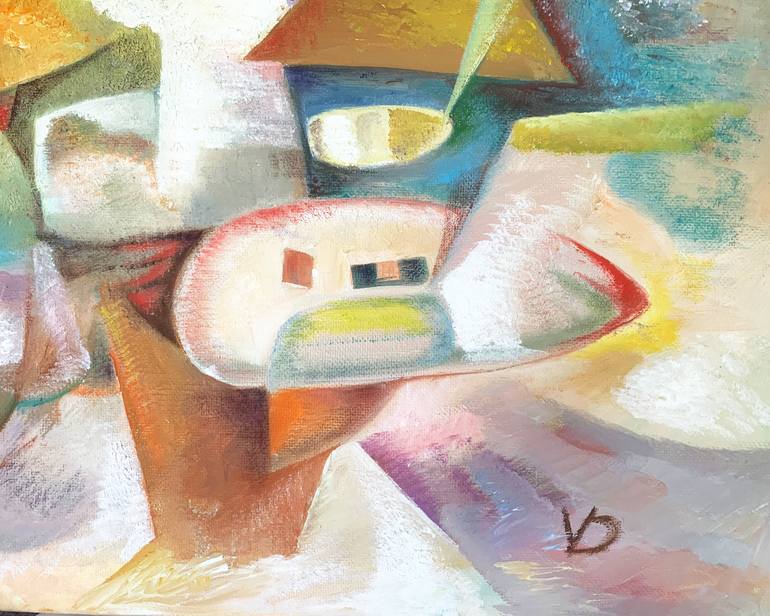 Original Cubism Abstract Painting by Dina Volkova