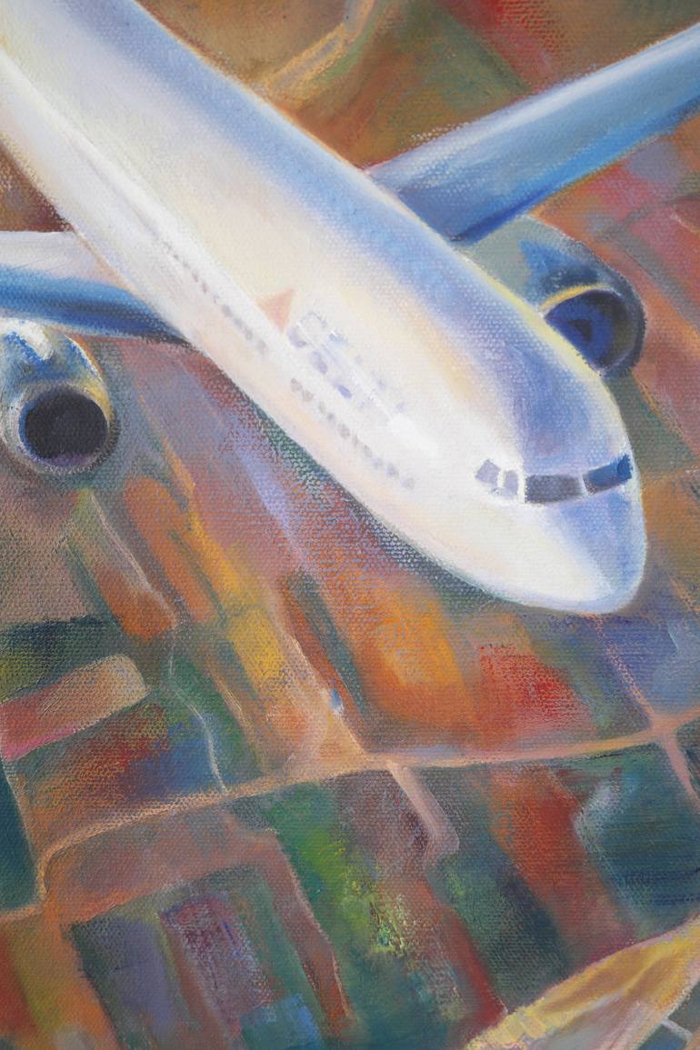 Original Documentary Airplane Painting by Dina Volkova