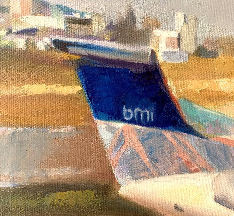 Original Documentary Airplane Painting by Dina Volkova