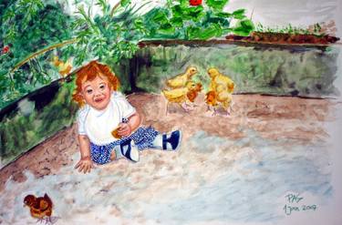 Print of Realism Children Paintings by Pedro Couto