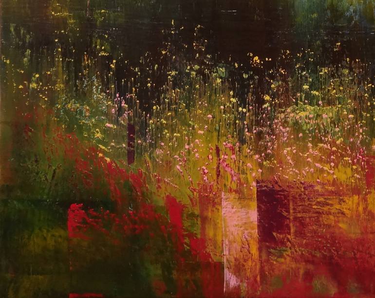 Original Abstract Garden Painting by Faith Patterson