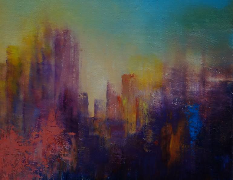 Original Abstract Cities Painting by Faith Patterson