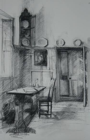 Original Figurative Interiors Drawings by Karina Knight