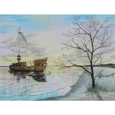 Original Boat Painting by Debbie Smith