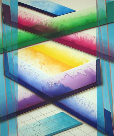 Original Abstract Expressionism Geometric Paintings by Thomas Kawall