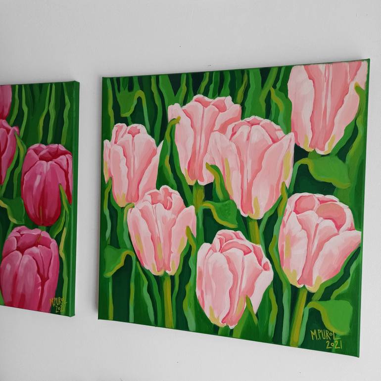 Original Figurative Floral Painting by Magdalena Purol