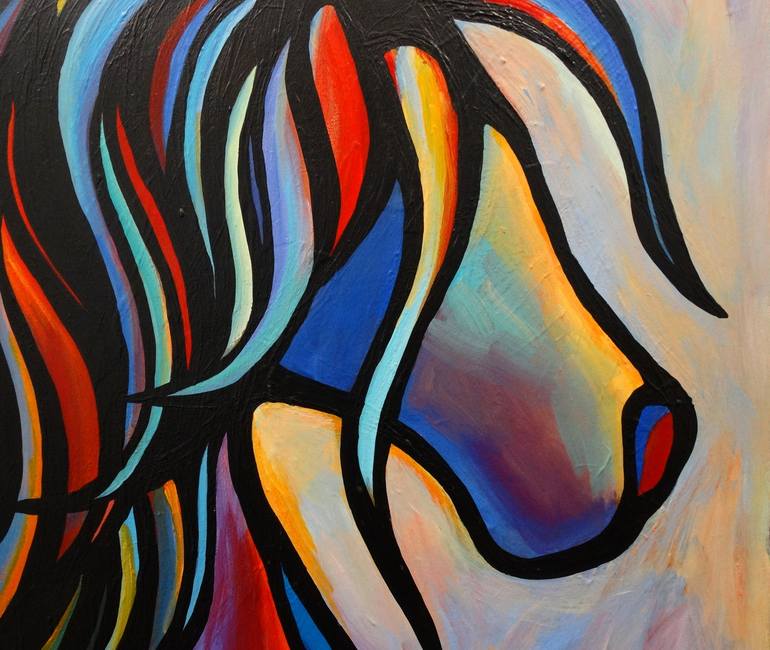 Original Abstract Horse Painting by Mike Daneshi