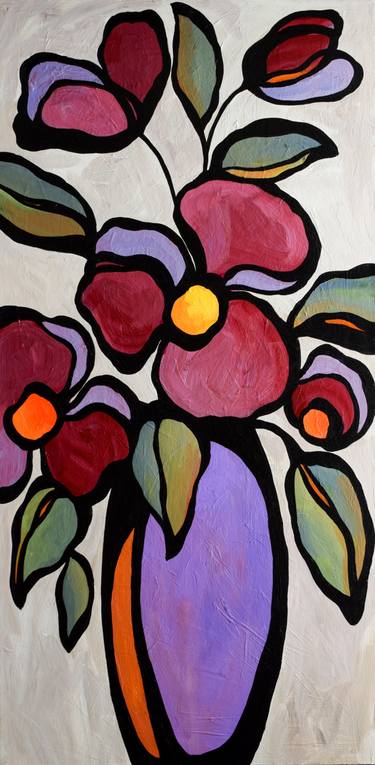 Original Abstract Floral Paintings by Mike Daneshi