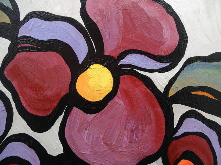 Original Abstract Floral Painting by Mike Daneshi