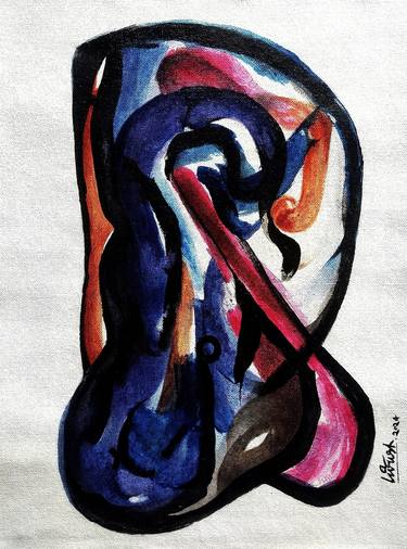 Original Abstract Expressionism Abstract Painting by Girish Chandra Vidyaratna
