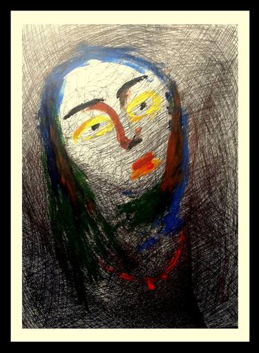 Original Abstract Expressionism Portrait Drawings by Girish Chandra Vidyaratna