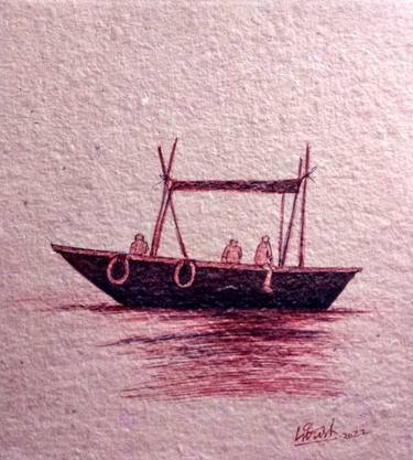 Original Boat Drawings by Girish Chandra Vidyaratna