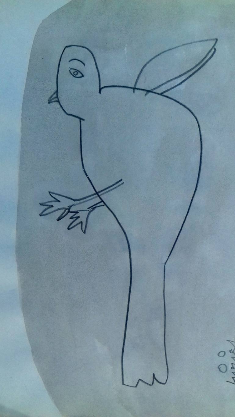 Original Figurative Abstract Drawing by Girish Chandra Vidyaratna