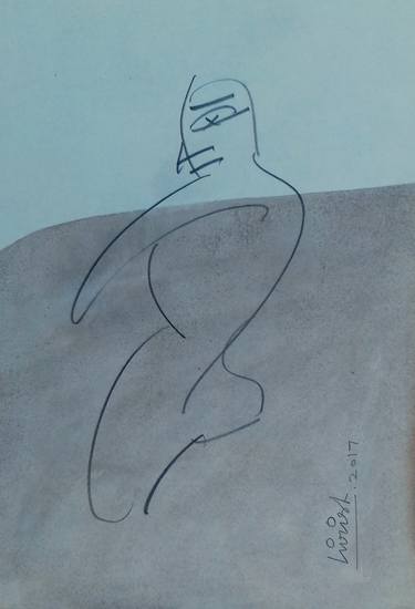 Original Figurative Abstract Drawings by Girish Chandra Vidyaratna