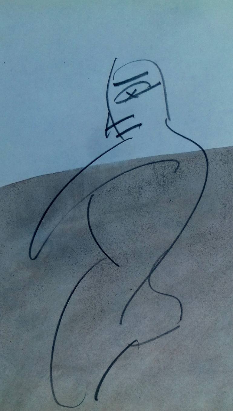 Original Figurative Abstract Drawing by Girish Chandra Vidyaratna